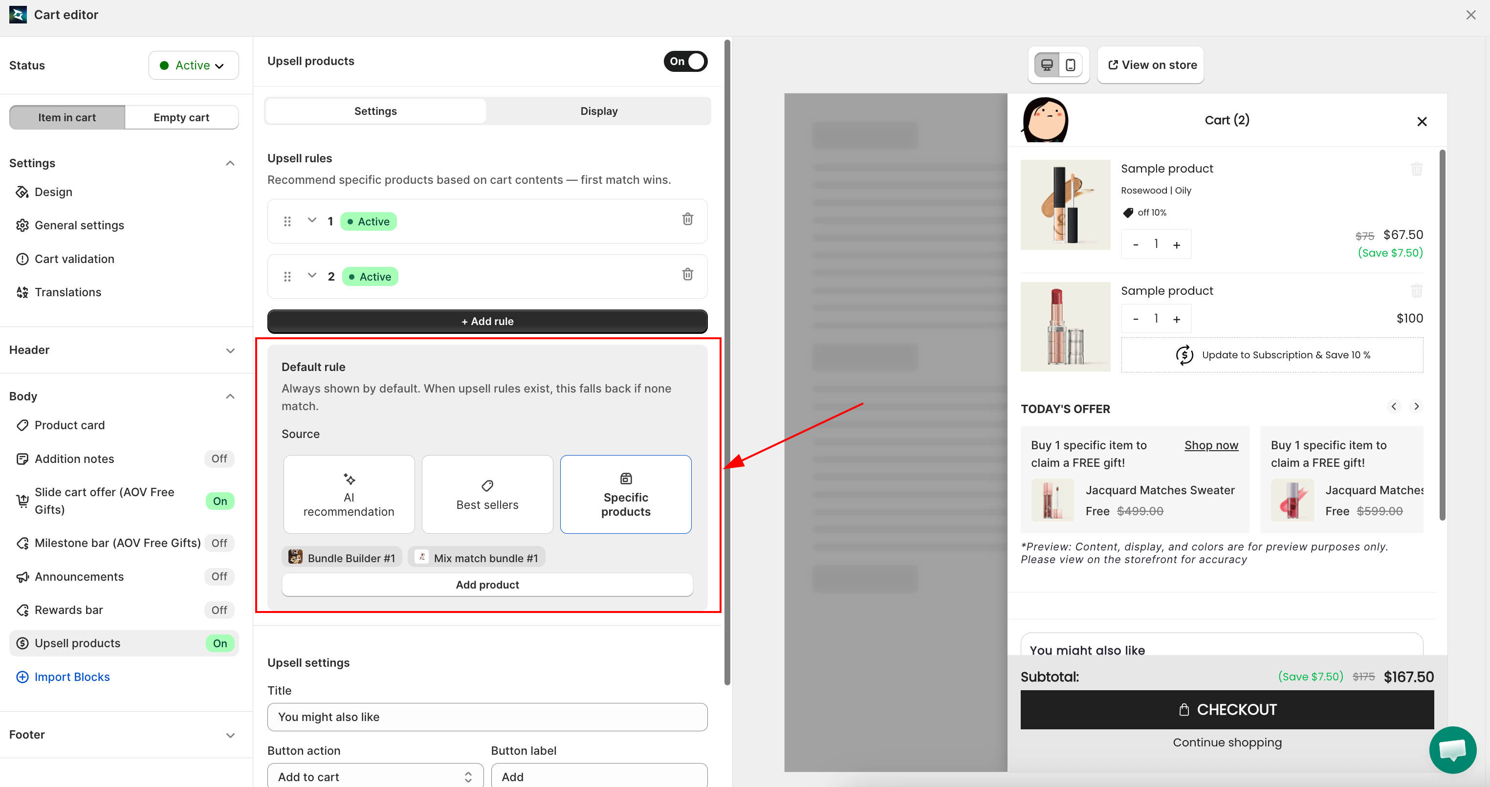Product selection method