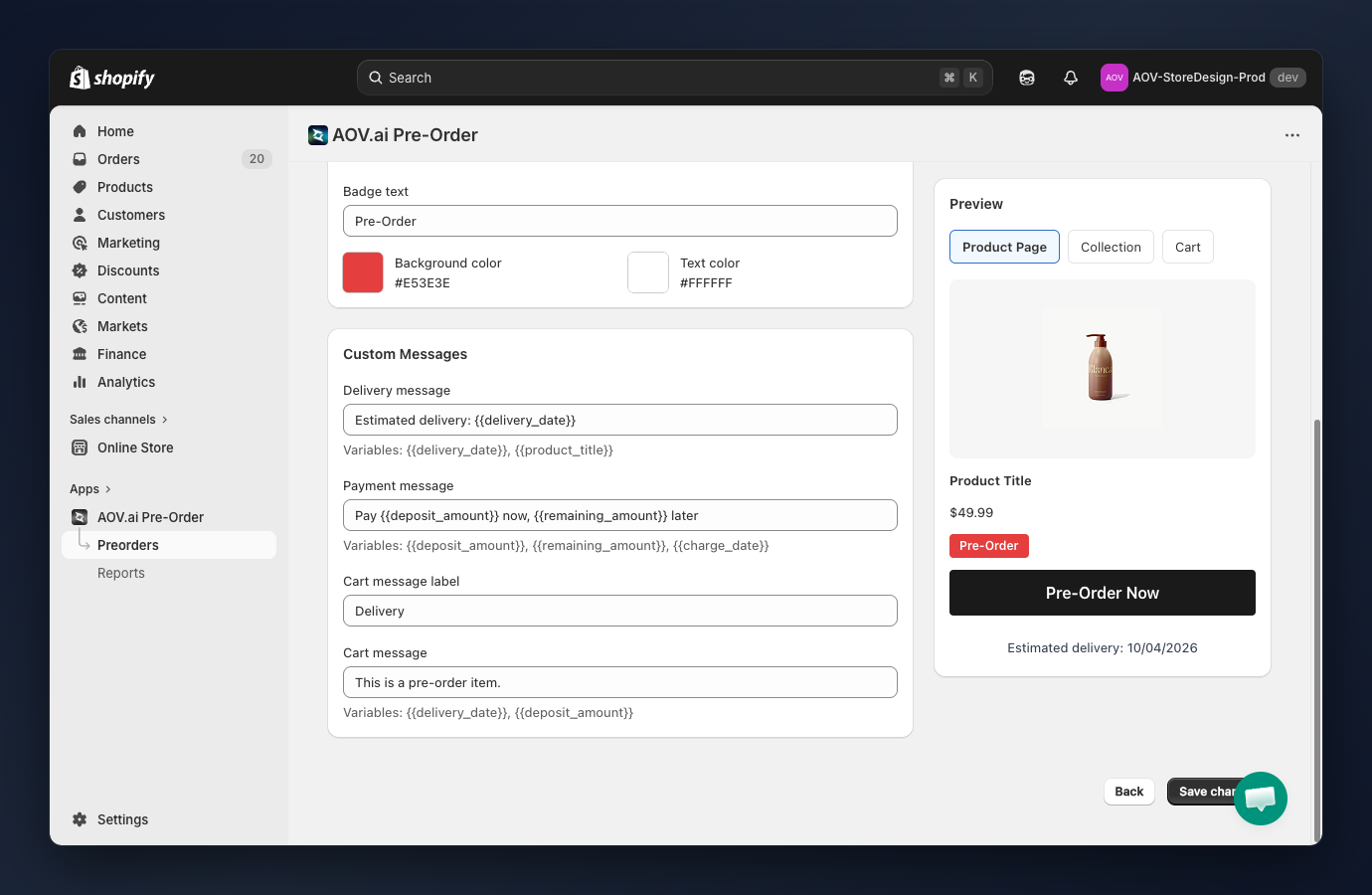 Custom message templates