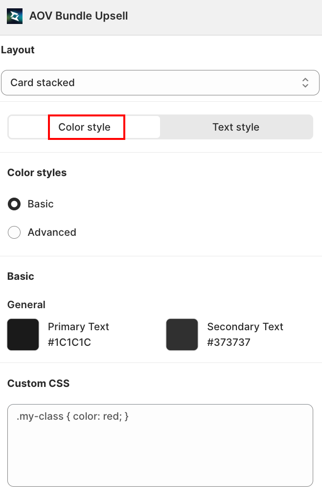 Color style tab